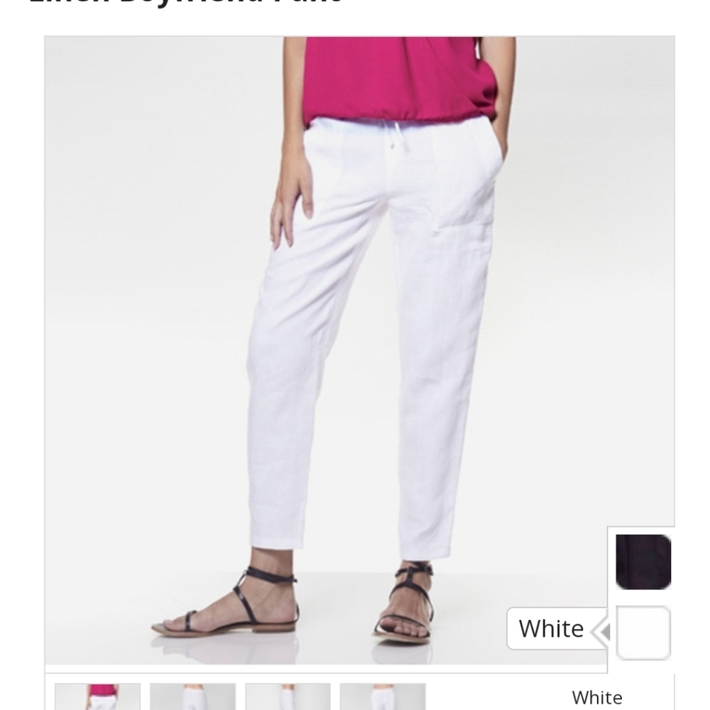 Linen boyfriend pants